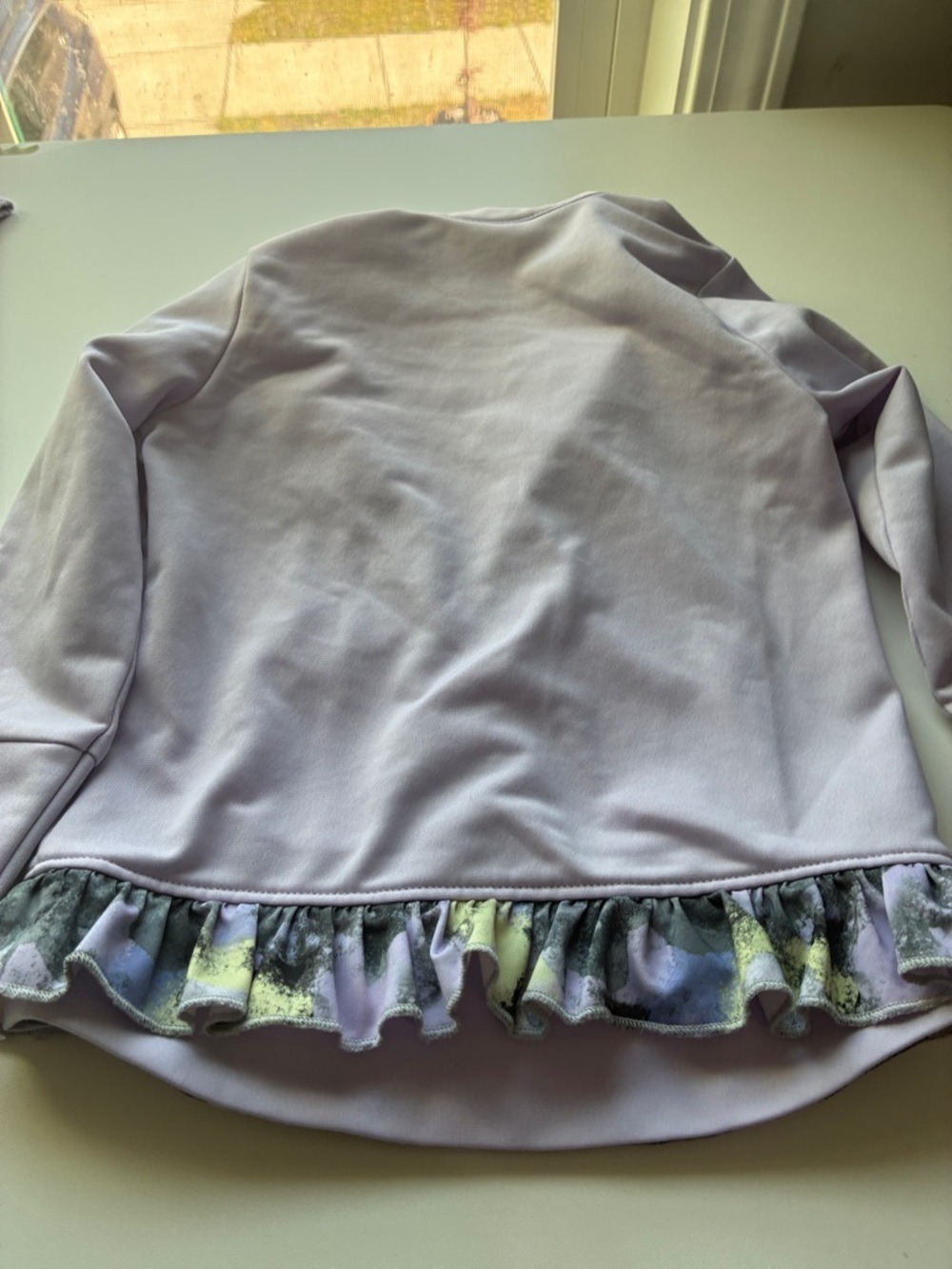 adidas Light Lavender Zip Jacket with Ruffle Hem - Picture 9 of 9